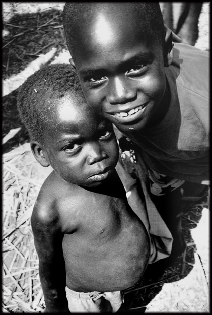 Uganda BW Two kids